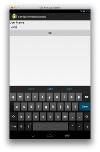 Configuration screen