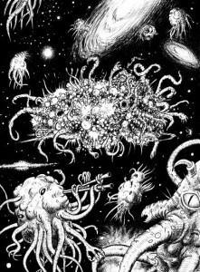 HP Lovecraft's Azathoth at the center of Ultimate Chaos. "Azathoth". Licensed under CC BY-SA 3.0 via Wikimedia Commons.